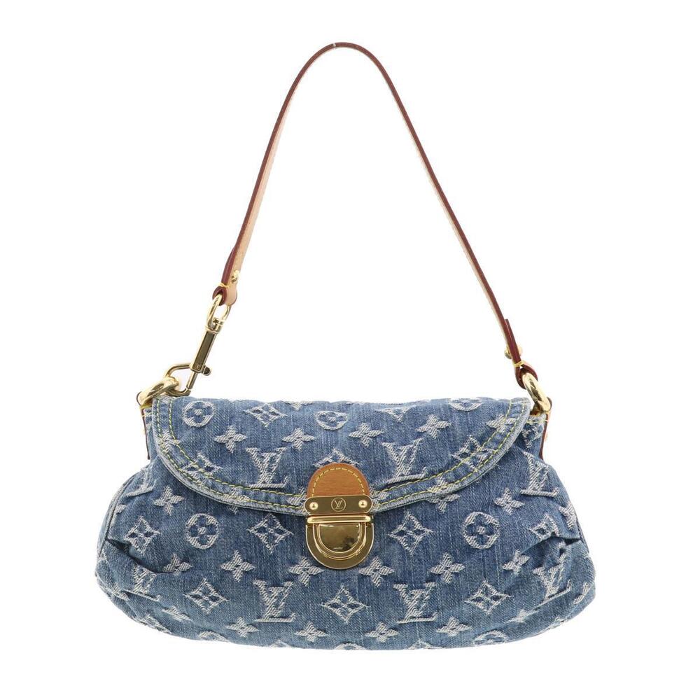 LOUIS VUITTON Pleaty Bag Shoulder Monogram Denim Blue
